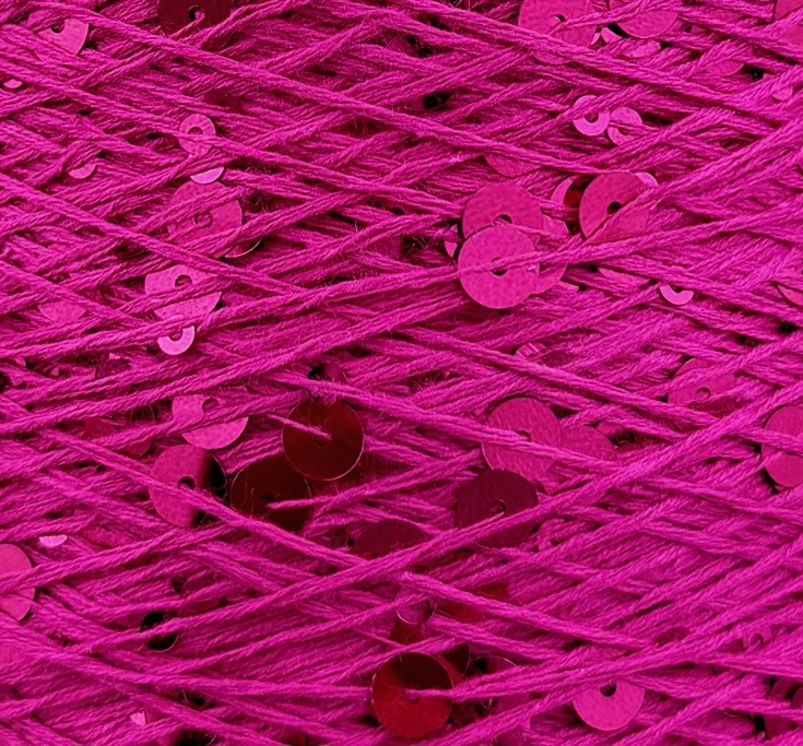 Art. Brillante 260 m / 100 g – Baumwolle mit Maxi-Pailletten col. Fuchsia